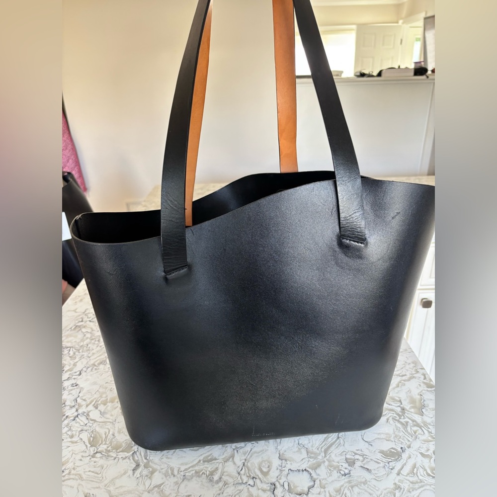 Elegant Black Leather Tote Bag